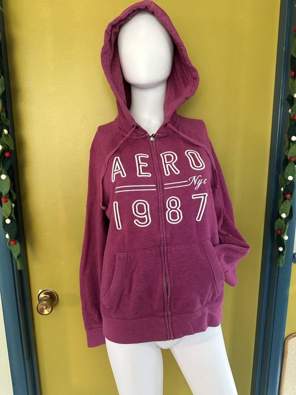 Aeropostale zip up purple hoodie. Large